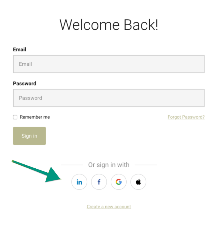 Facebook login form