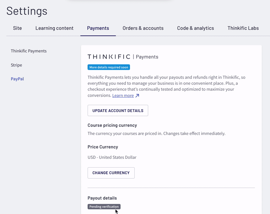 Thinkific Payments Beta Thinkific