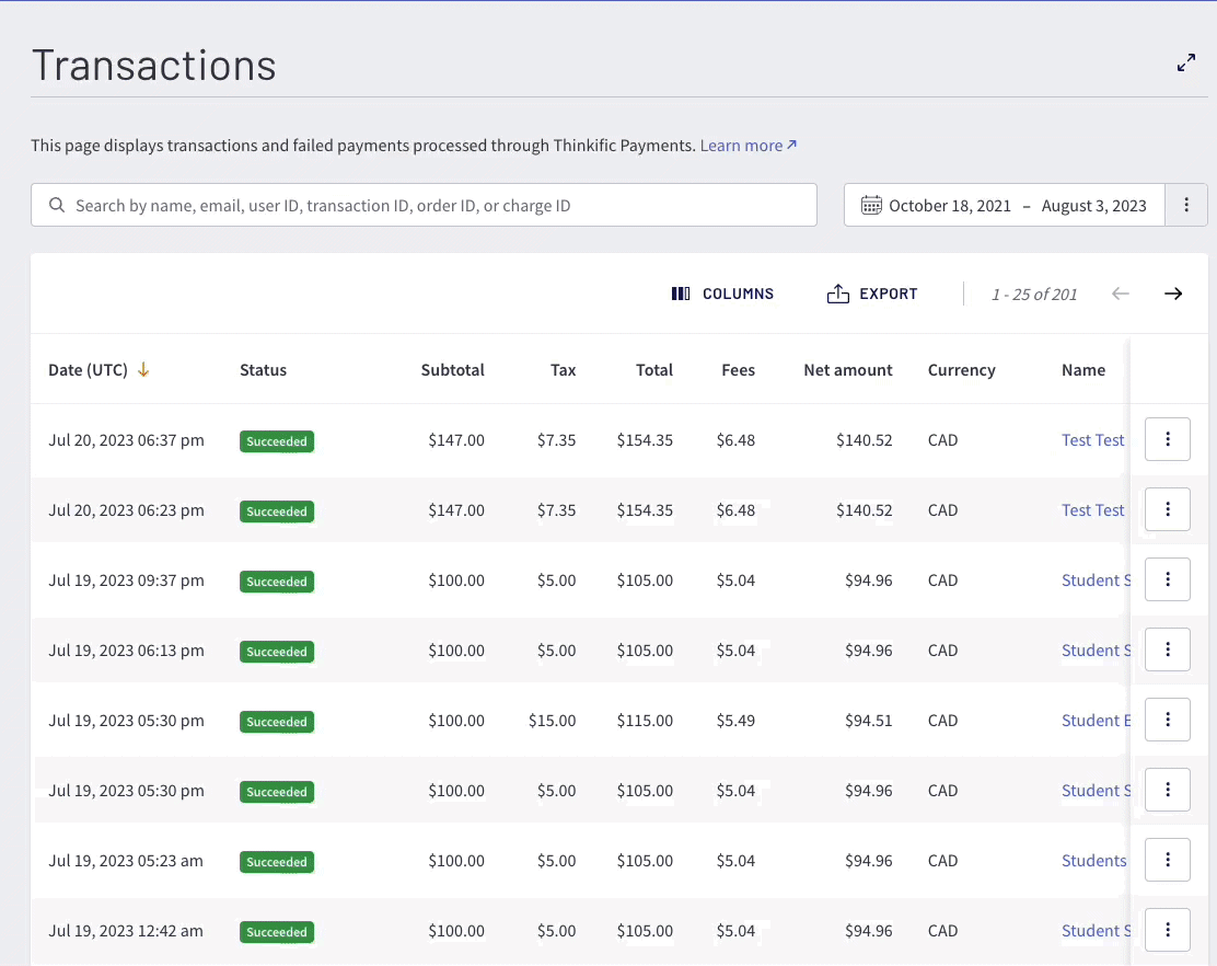 Transaction details view - August 2023.gif