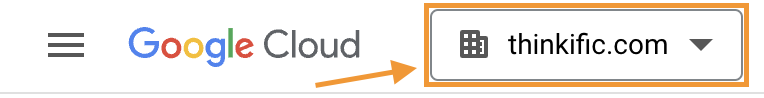Your organization name in drop down menu