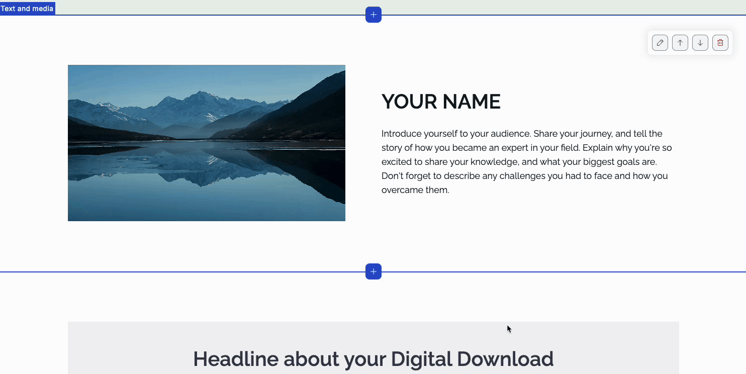 Landing Pages - Edit Section Layout.gif