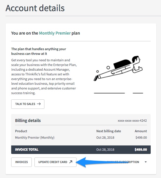 How Can I Update My Billing Information For Thinkific Thinkific