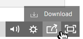 On the video player, select the share button and click download