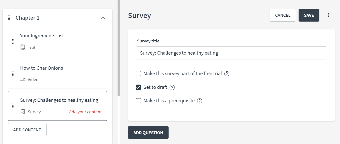 How to add a survey