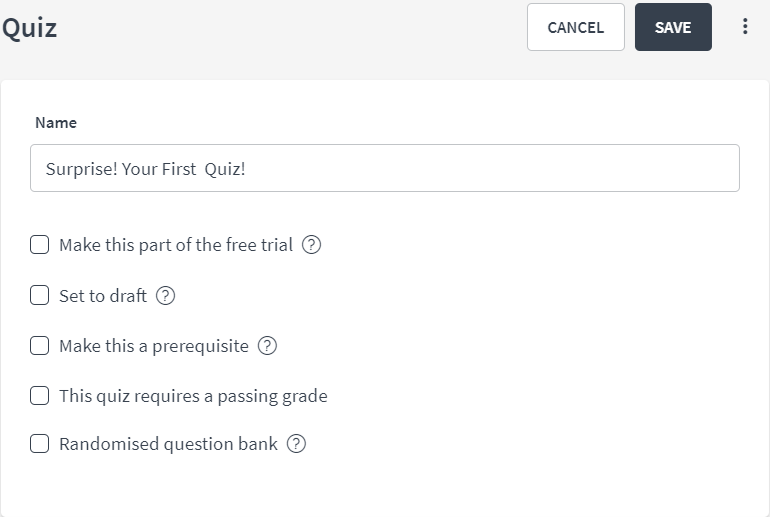 Randomized Question Bank for Quizzes – Thinkific