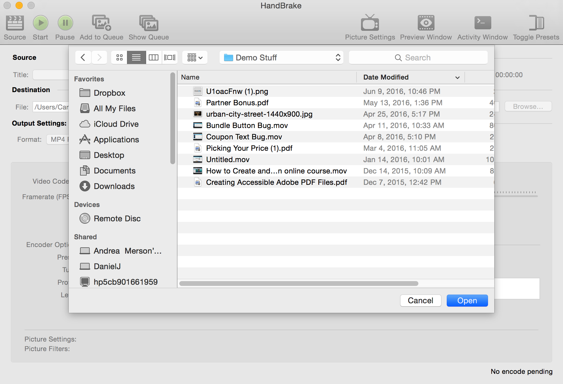 handbrake for mac changing megabytes