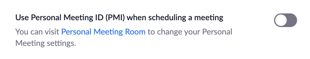 Use Personal Meeting Id Pmi When Scheduling A Meeting