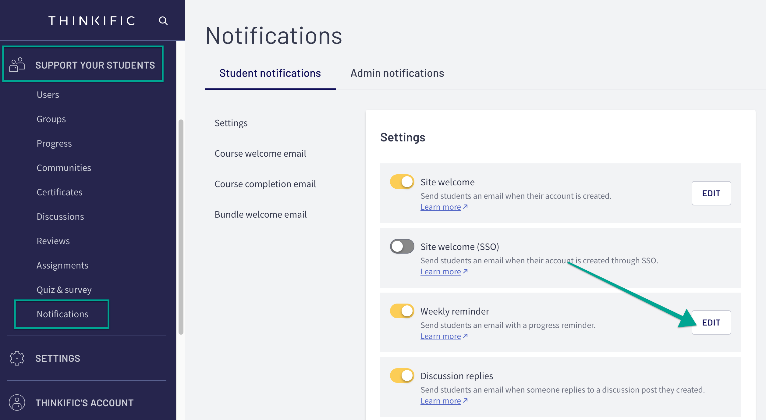 weekly-reminder-emails-thinkific