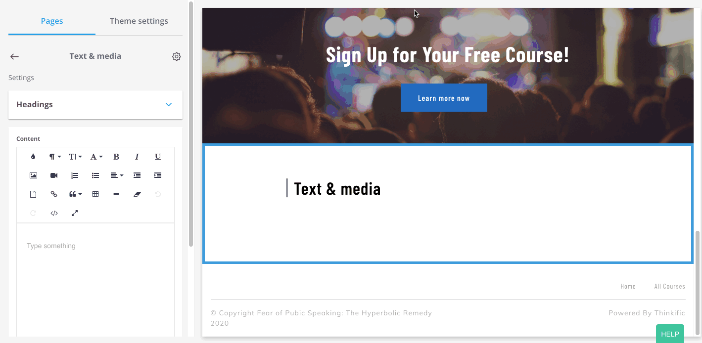 Add video to Text & media section.gif