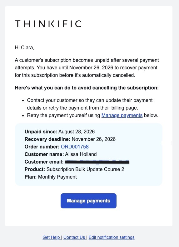 Unpaid subscription notification - Aug 26.jpg