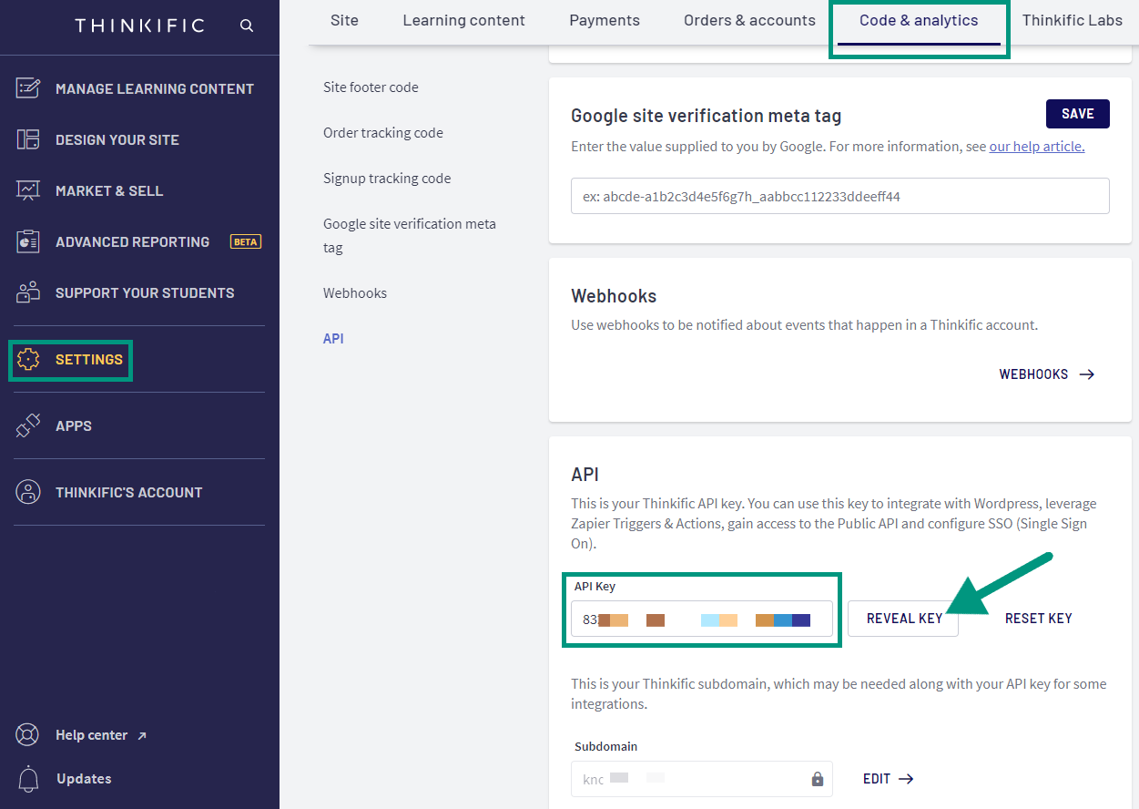 Where to find your API key, how to reset it and Scope of an API Key :  Freshteam support